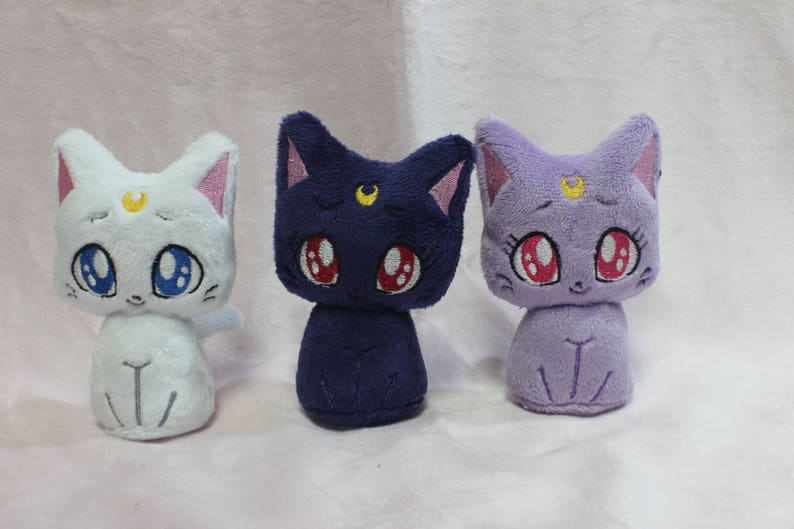 4' Sailor Moon Kitty Plushies Luna Artemis Diana Minky Plush 