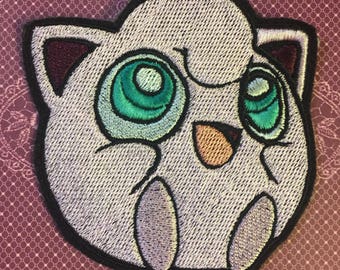 Jigglypuff Pokemon Inspired 4" iron-on patch