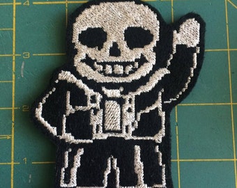 Undertale Sans inspired 4" skeleton iron-on patch
