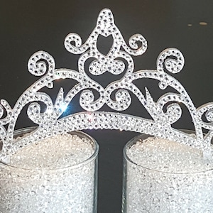 Swarovski Crystal Princess Tiara birthday cake topper, Bling Princess cake topper, Rhinestone  Crown cake topper, royal party, sparkle