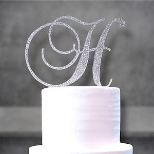Wunderschöne Swarovski Crystal Hochzeitstorte Topper 4 '' in jedem Buchstaben Monogramm benutzerdefinierte Cake Topper, Bling Cake Topper, Strass Cake Topper