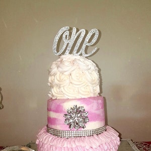 Gorgeous Swarovski Custom Crystal 1st Birthday Cake toppers in Any number, first birthday cake topper, bling cake topper, rhinestone toppers