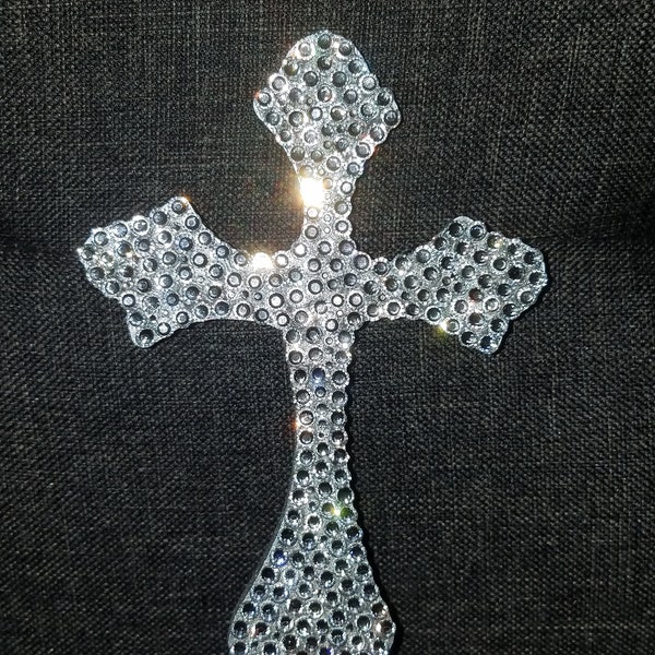 Swarovski Crystal CROSS cake topper, Christening cake topper, bling Communion cake topper, baptism rhinestone sparkling cake topper