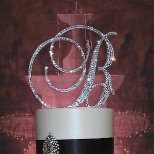 Gorgeous Swarovski Crystal Wedding Cake toppers 4'' in Any Letter monogram custom cake topper, bling cake topper, rhinestone cake topper