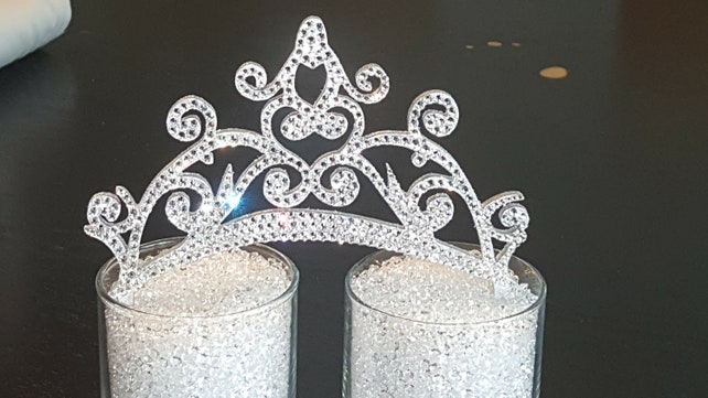 swarovski crystal princess tiara birthday cake topper bling