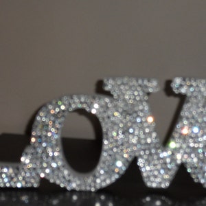 Swarovski Crystal "LOVE" standing love sign, rhinestone wedding signs