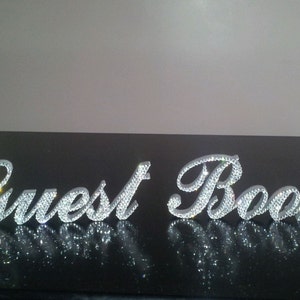 Swarovski Crystal Guest Book standing wedding sign, rhinestone sign, bling signs, crystal birthday party signs image 1
