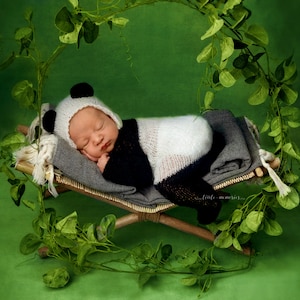 Newborn Panda Set ,Knitted Newborn Set, Panda Bear, Knitted Panda Bear Set, Cute Panda