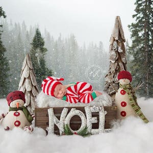Christmas Newborn Santa Hat knitted Set , Newborn Christmas Set , knitted photo prop