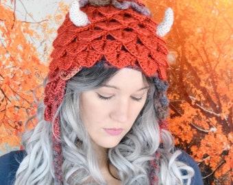 Krokodilstich Drachenhut-Häkelanleitung: Sylphie Style, 3 Größen (PDF-Muster)