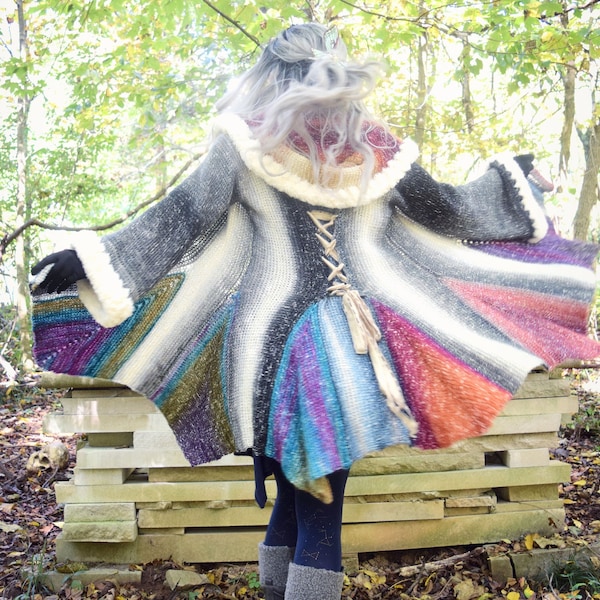 Crochet Priestess Coat PATTERN: Tunisian Hooded Fantasy Coat (PDF)