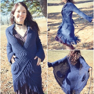 Crochet PATTERN: Spiral Sweater / Easy Crochet Sweater Wrap Cardigan Pattern / Easy Spring or Fall Sweater / Simple Wrap Sweater Pattern