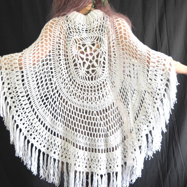 Crochet Shawl Pattern: Ida Asymmetrical Lace Poncho (PDF Pattern)