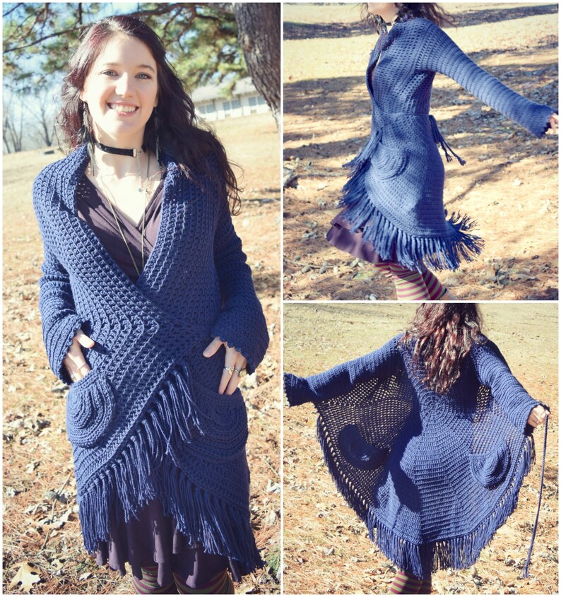 Crochet PATTERN: Spiral Sweater / Easy Crochet Sweater Wrap Cardigan Pattern / Easy Spring or Fall Sweater / Simple Wrap Sweater Pattern imagem 1