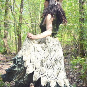 Crochet PATTERN: Cobweb Wrap / Convertible Pineapple Shawl / Bohemian Lace Skirt / Hippie Vintage Boho Retro Renaissance PDF Download image 7