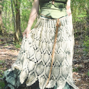 Crochet PATTERN: Cobweb Wrap / Convertible Pineapple Shawl / Bohemian Lace Skirt / Hippie Vintage Boho Retro Renaissance PDF Download image 6