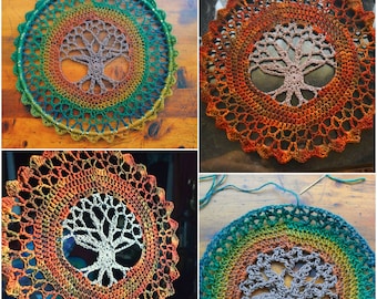 Crochet PATTERN: Tree of Life Mandala Wall Hanging / Dreamcatcher / Yggdrasil World Tree Crochet Pattern / Downloadable PDF pattern file