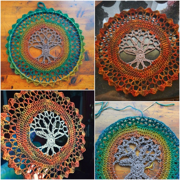 Crochet PATTERN: Tree of Life Mandala Wall Hanging / Dreamcatcher / Yggdrasil World Tree Crochet Pattern / Downloadable PDF pattern file