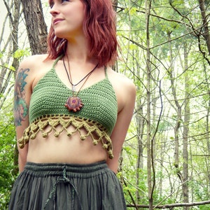 Crochet PATTERN: Mehndi Halter Top / Crochet Festival Top / Beach Coverup Crop Top / Earthy Bellydance Costume Top image 8