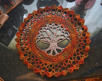 Patrón de mandala de crochet del Árbol de la Vida: Colgante de pared Yggdrasil (Patrón PDF)