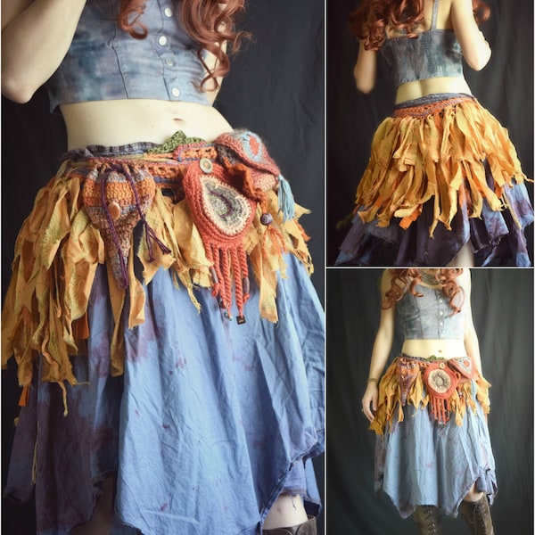 Crochet PATTERN: "Pixie Pocket Belt" / Crochet Tutorial Guide / All Skill Level Fun Festival Costume Skirt Belt / Crochet Utility Belt - PDF