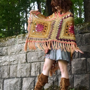 Crochet PATTERN: Kismet Poncho / Bohemian Large Poncho Pattern / Retro Hippie 60's 70's Crochet Pattern / Downloadable PDF File image 7