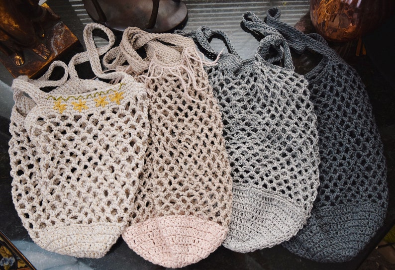 Crochet PATTERN: Simple Market Bag / Easy Crochet Grocery Bag / Simple Crochet Pattern Eco-friendly String Bag Reusable Bag / PDF Download image 4