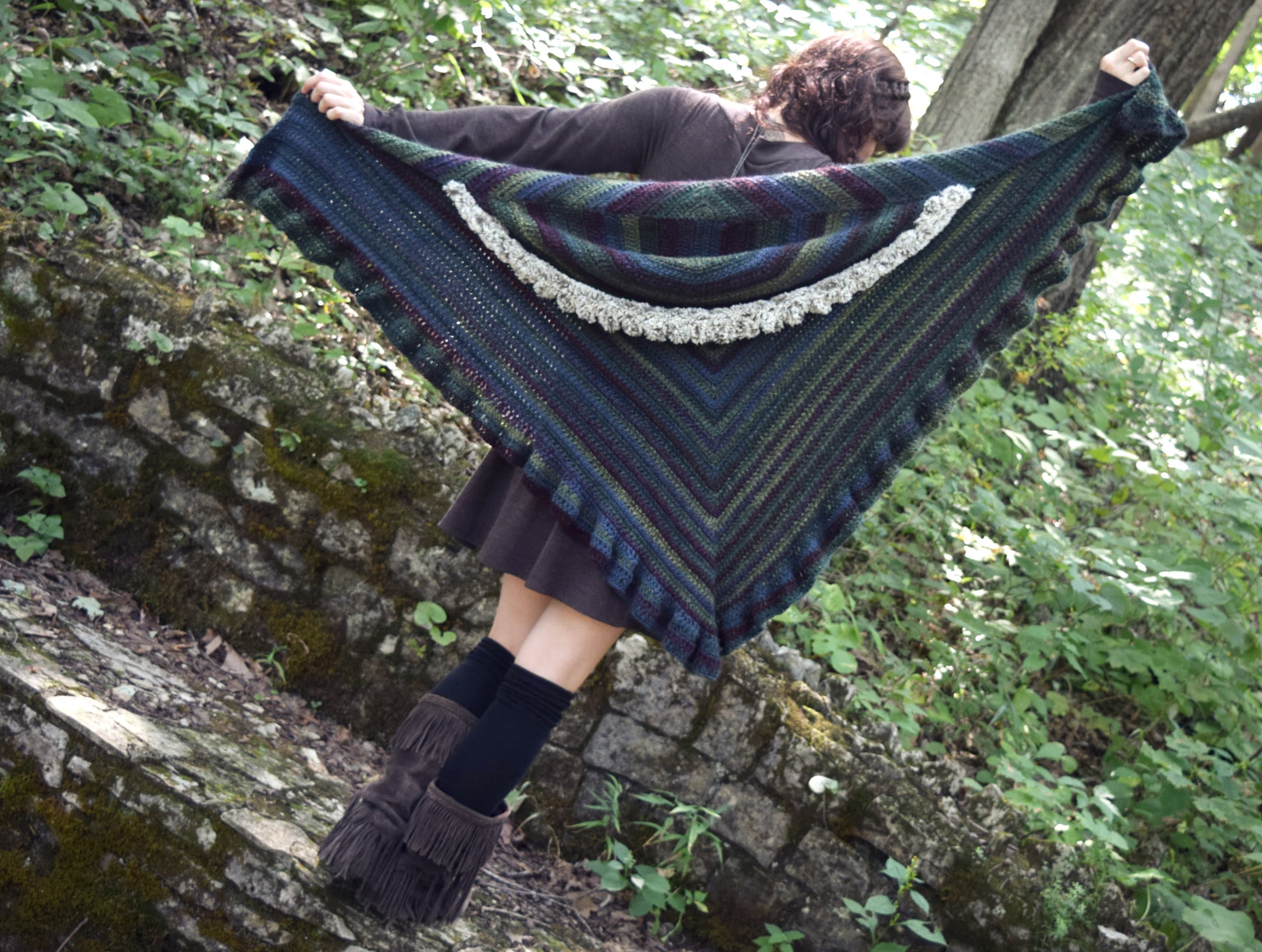 Crochet Novella Shawl Pattern: Hooded Faux Fur Trim (PDF Pattern Crochet Novella Shawl Pattern: Hooded Faux Fur Trim (PDF Pattern