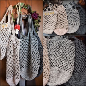 Crochet PATTERN: Simple Market Bag / Easy Crochet Grocery Bag / Simple Crochet Pattern Eco-friendly String Bag Reusable Bag / PDF Download image 7