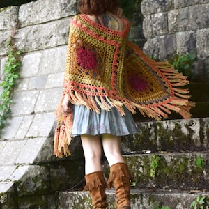 Crochet PATTERN: Kismet Poncho / Bohemian Large Poncho Pattern / Retro Hippie 60's 70's Crochet Pattern / Downloadable PDF File image 5