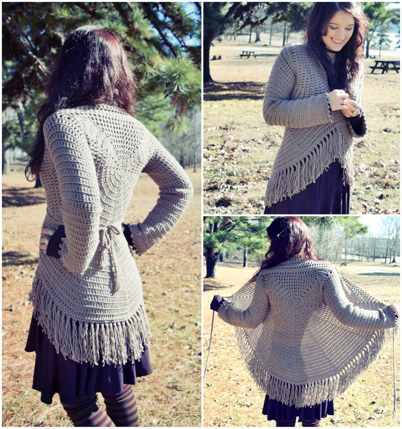 Crochet PATTERN: Spiral Sweater / Easy Crochet Sweater Wrap Cardigan Pattern / Easy Spring or Fall Sweater / Simple Wrap Sweater Pattern image 2