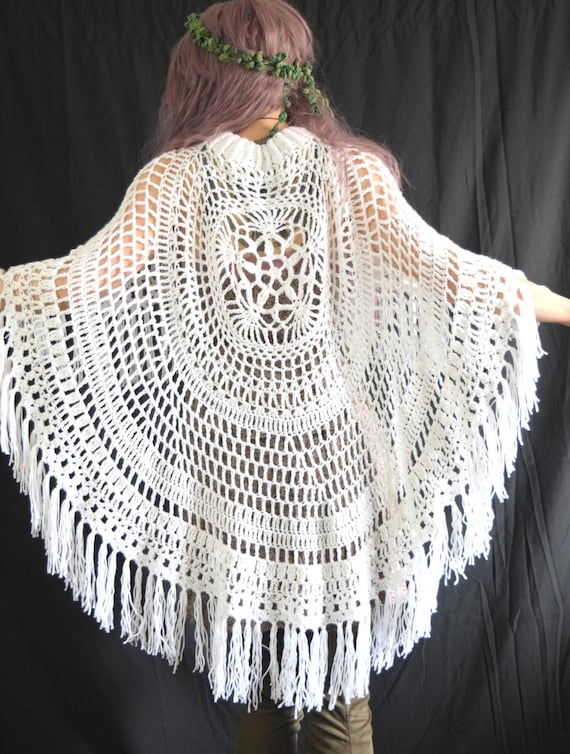 Crochet Shawl Pattern: Ida Asymmetrical Lace Poncho (PDF Pattern)