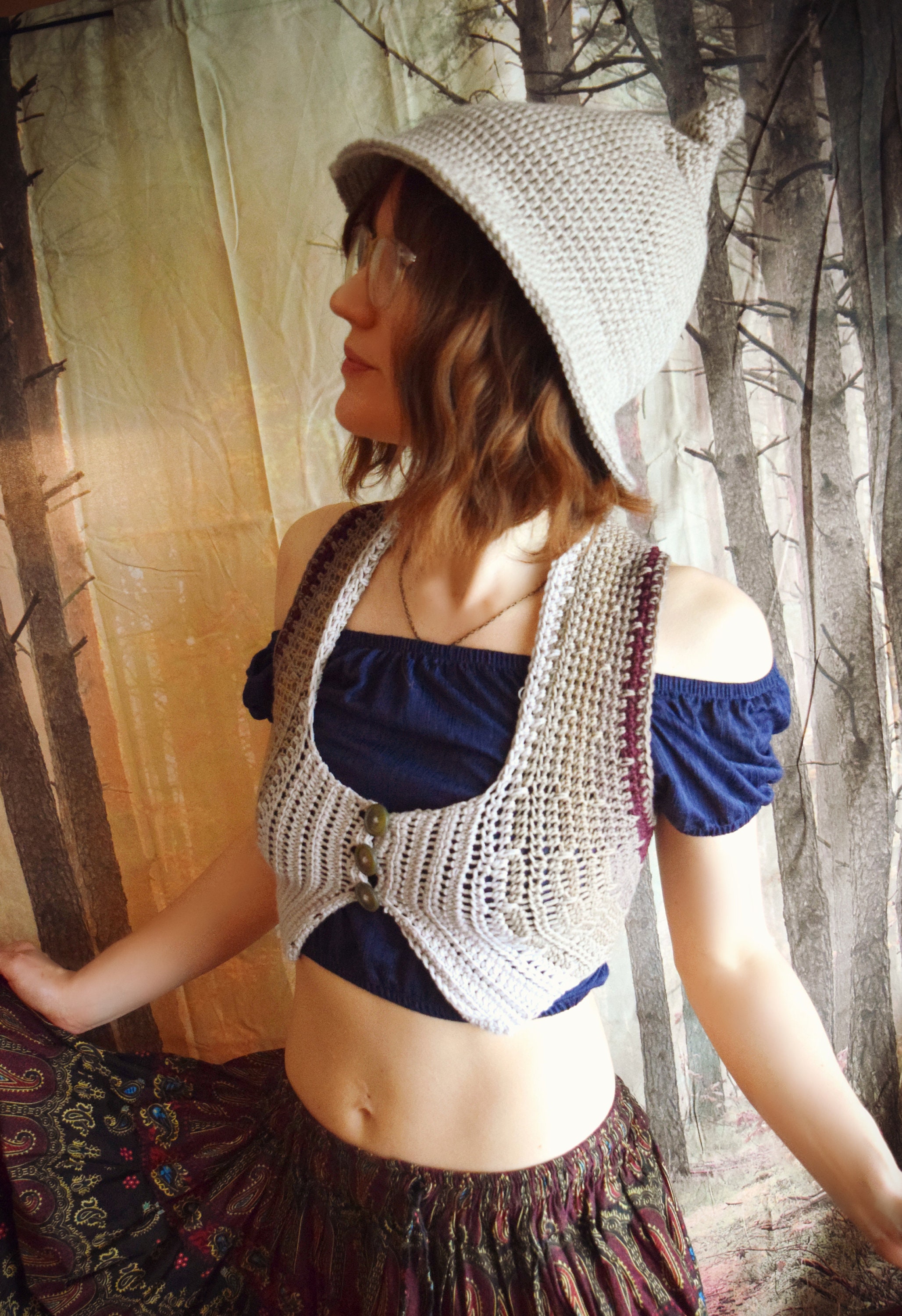 crochet slouchy witch hat