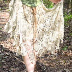 Crochet PATTERN: Cobweb Wrap / Convertible Pineapple Shawl / Bohemian Lace Skirt / Hippie Vintage Boho Retro Renaissance PDF Download image 8