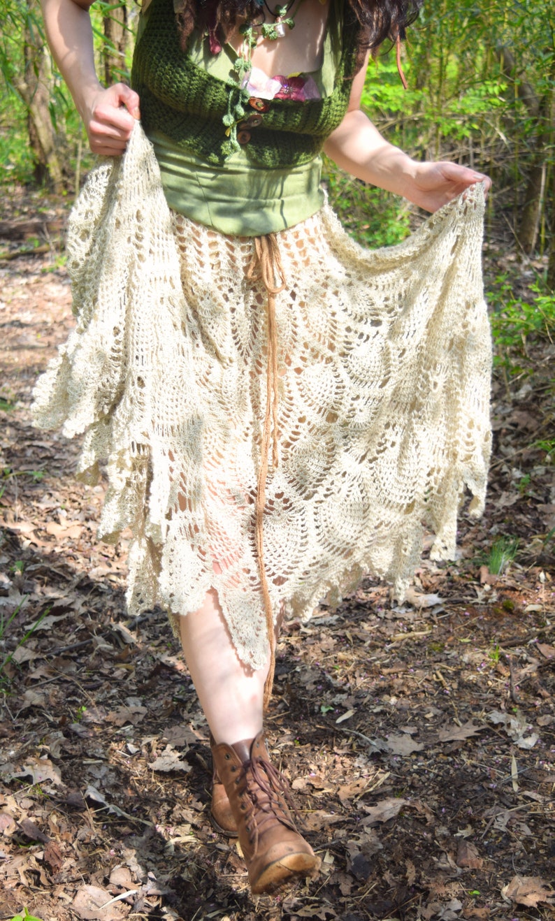 Crochet PATTERN: Cobweb Wrap / Convertible Pineapple Shawl / Bohemian Lace Skirt / Hippie Vintage Boho Retro Renaissance PDF Download image 8