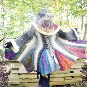 Crochet PATTERN: Priestess Coat Tunisian Crochet/ Sizes XS-2XL / Unique Fantasy Renaissance Witchy Hooded Coat Pattern / PDF File image 2