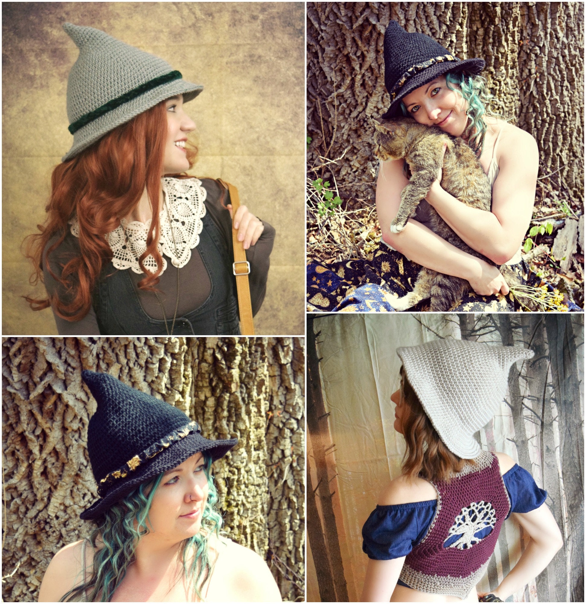 Crochet PATTERN Hedge Witch Hat / Cute Witch Hat / Slouchy Etsy Canada