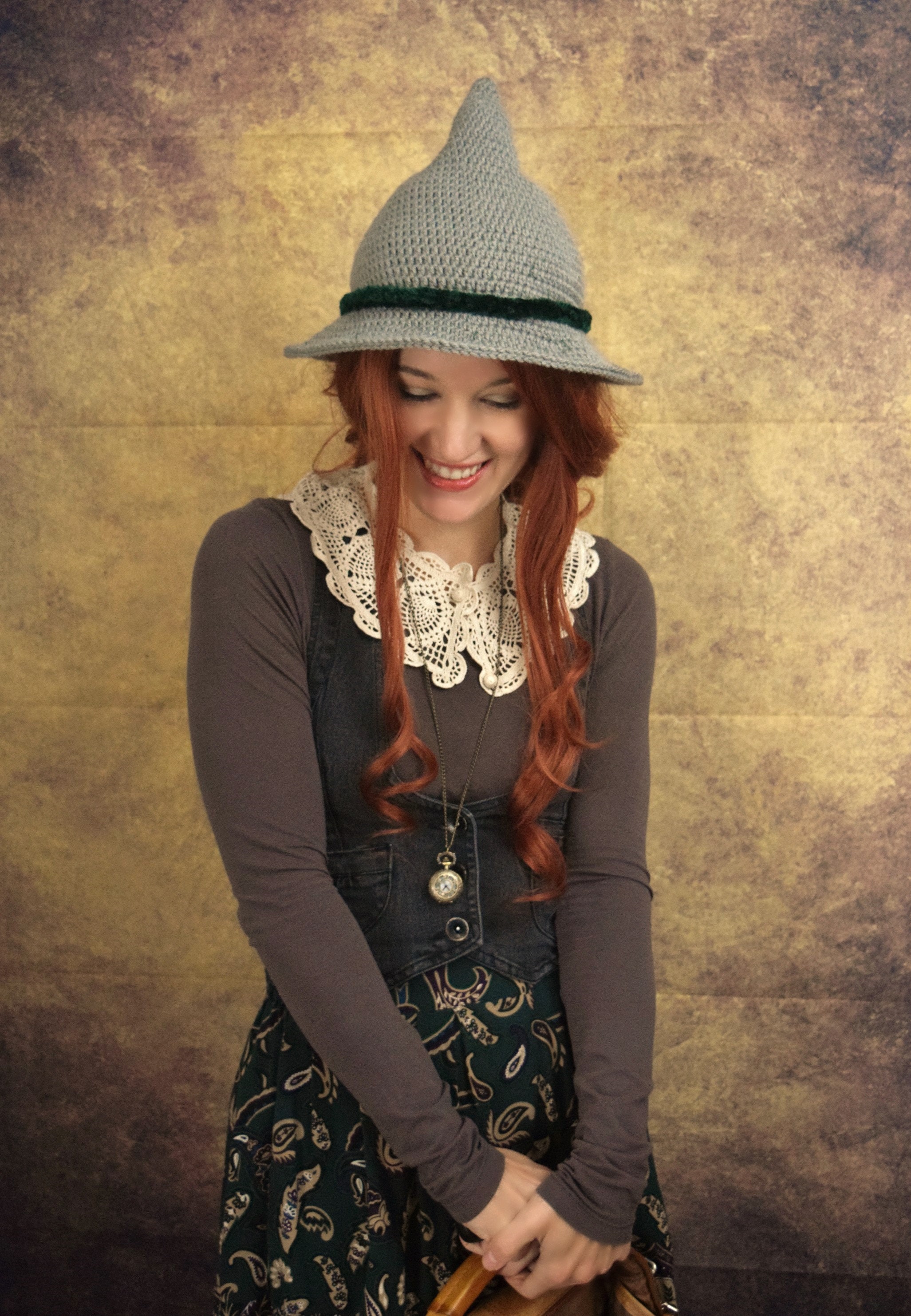 crochet slouchy witch hat