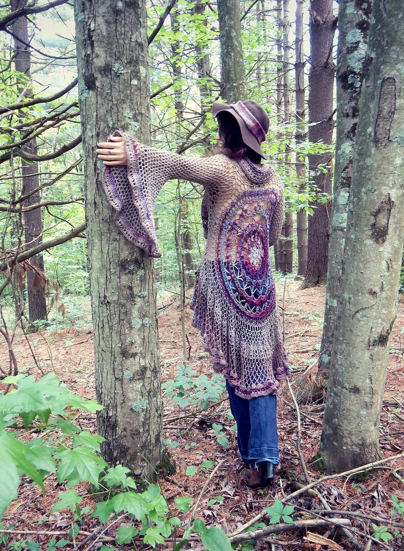 SPANISH TRANSLATION Crochet Pattern Lotus Mandala Duster /The Etsy