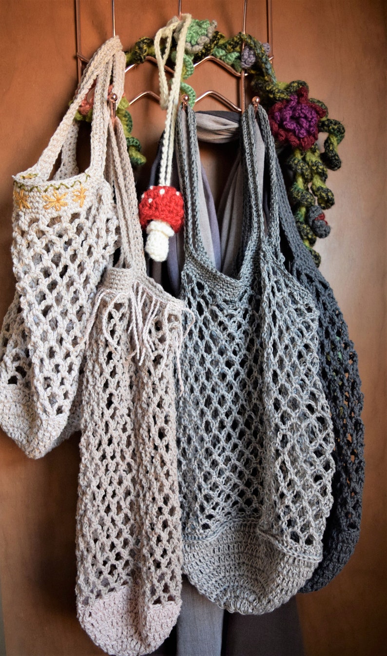 Crochet PATTERN: Simple Market Bag / Easy Crochet Grocery Bag / Simple Crochet Pattern Eco-friendly String Bag Reusable Bag / PDF Download image 5