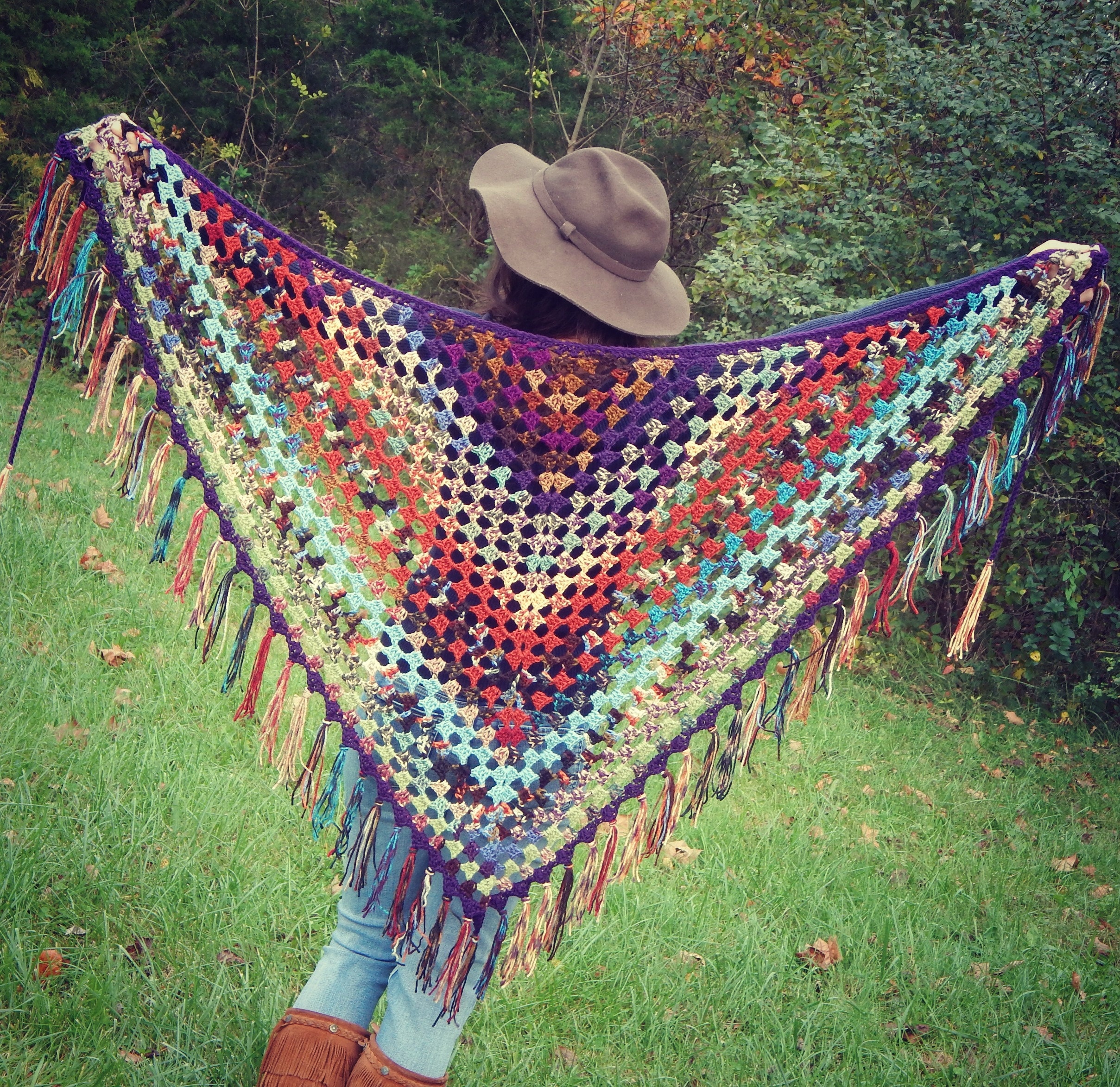 30 Hippie Crochet Patterns for Boho Outfits, Bags, Home Décor, and Gifts 27 Easy Boho Hippie Granny Shawl Pattern