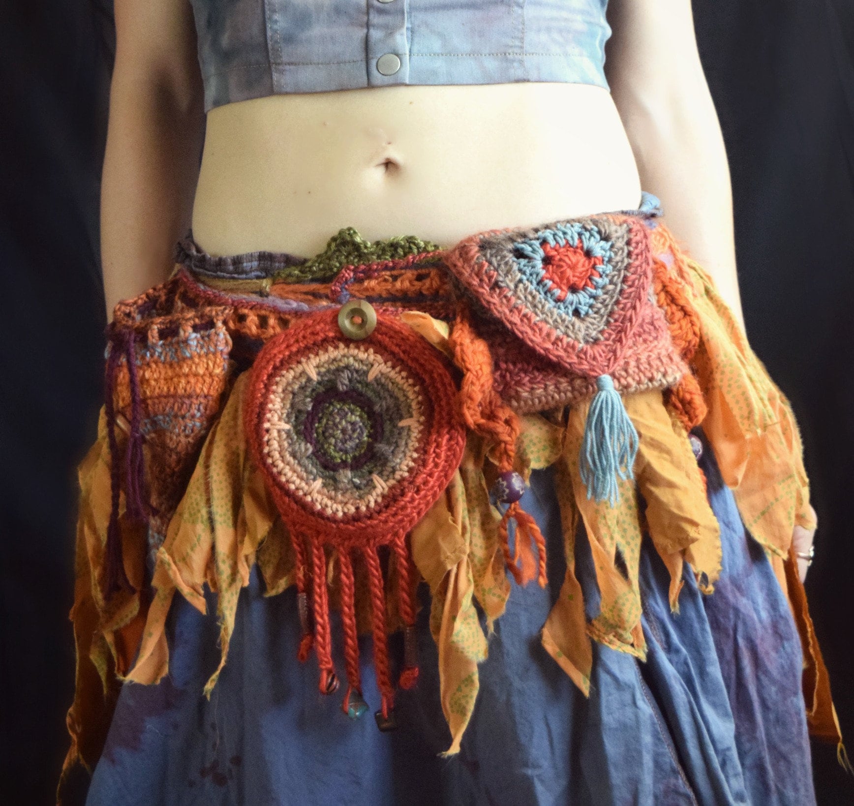 Crochet Pixie Pocket Belt PATTERN: Festival Costume Utility Belt
