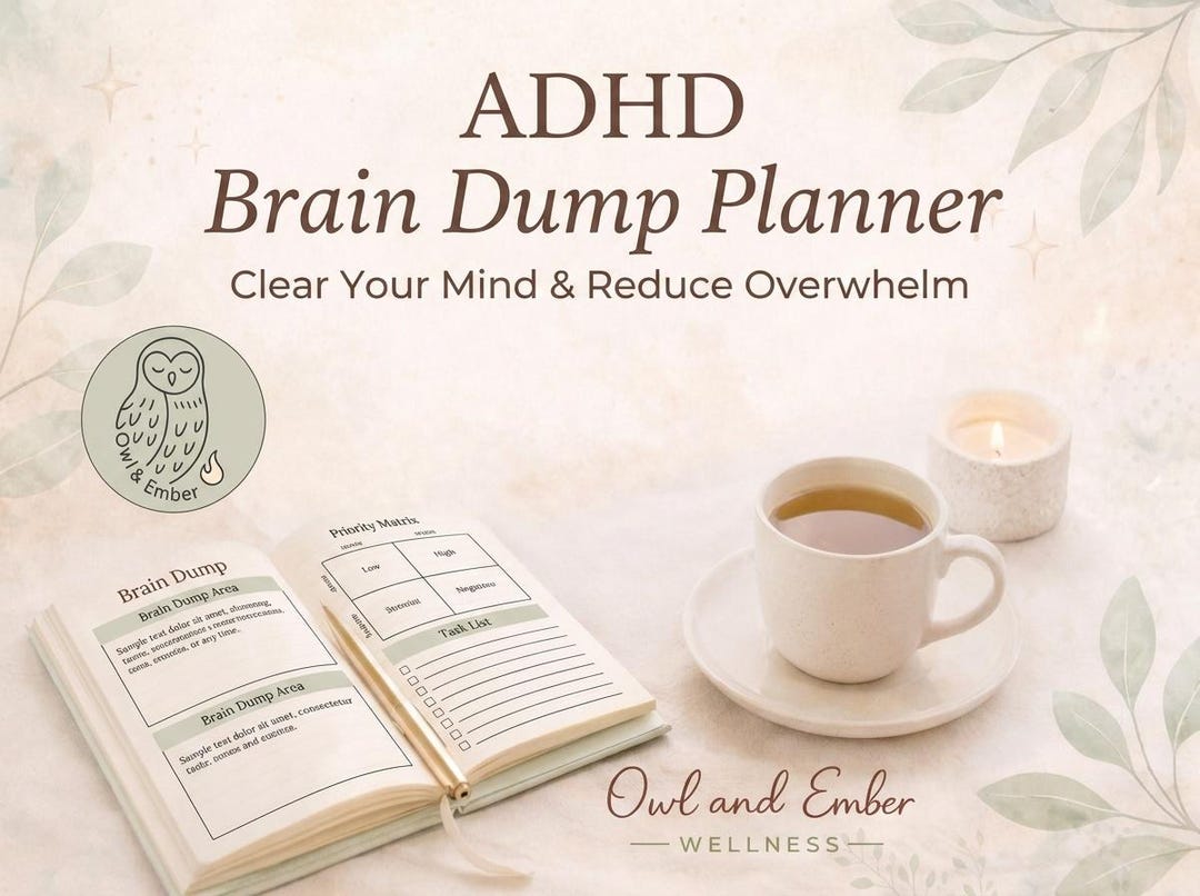 ADHD Brain Dump Planner Worksheet | Understand & Manage Big Emotions ...