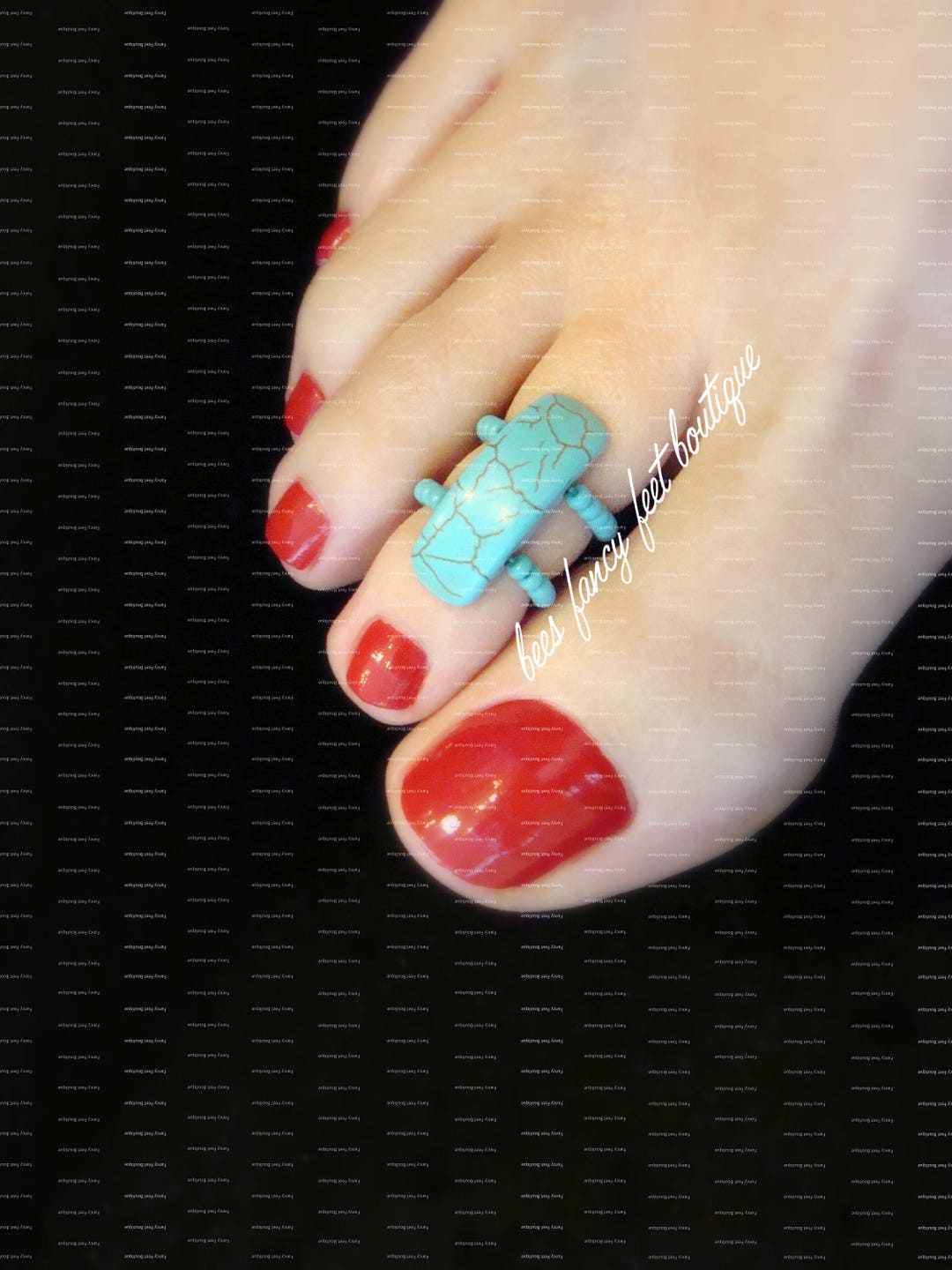 Turquoise Toe Ring Turquoise Stone Stretch Bead Toe Ring Etsy