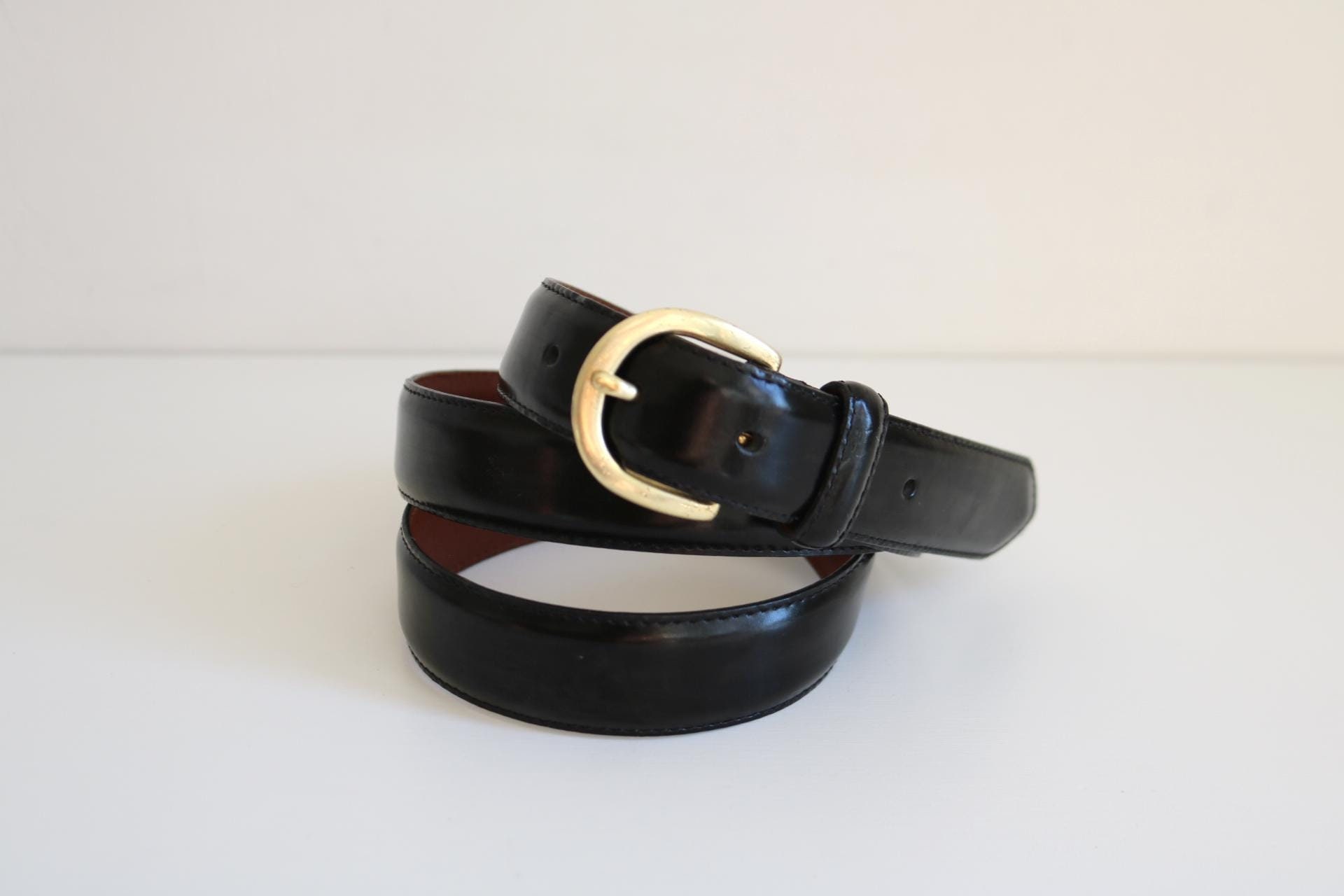 Vintage Coach Black Leather Belt - Etsy