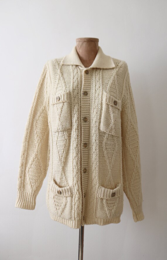 Pendleton Cream Wool Pocket Sweater - image 2