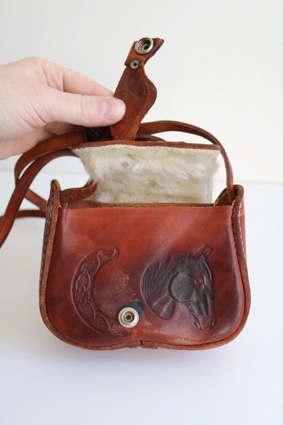 Mini Tooled Horse Saddle Purse - image 7