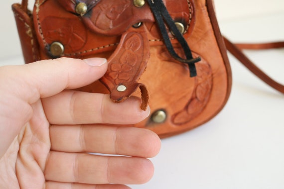 Mini Tooled Horse Saddle Purse - image 5