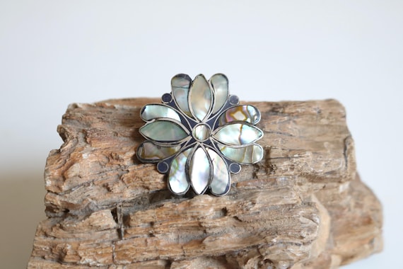 Mexico Sterling Silver Abalone Brooch