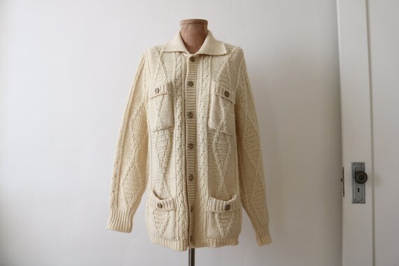 Pendleton Cream Wool Pocket Sweater - image 3